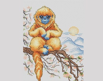 Monkey cross stitch pattern