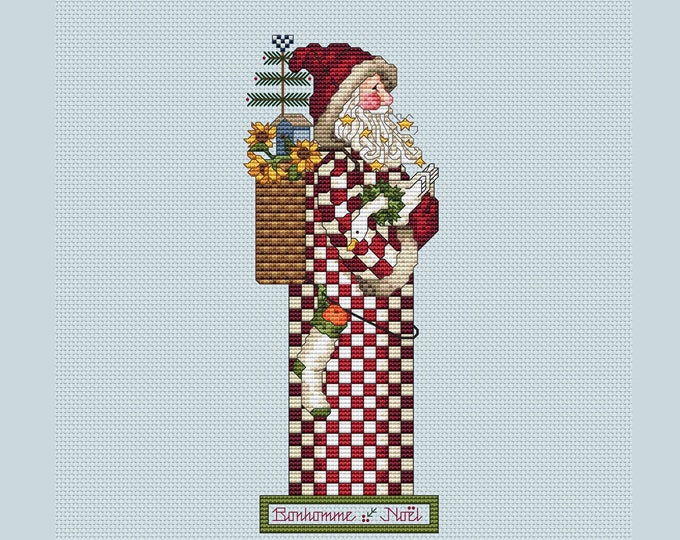 Vintage Santa Cross Stitch Pattern Christmas Cross Stitch Etsy