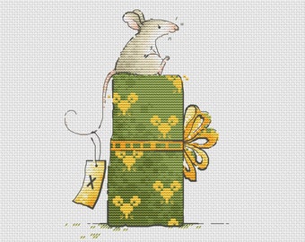 Te amo patrón punto de cruz regalo para él punto de cruz regalo de navidad punto de cruz lindo patrón punto de cruz ratón blanco punto de cruz