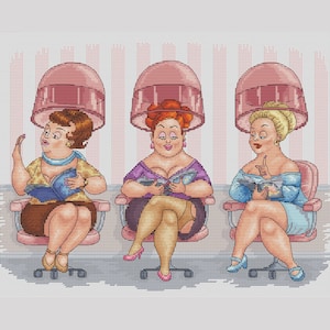Beauty salon cross stitch pattern