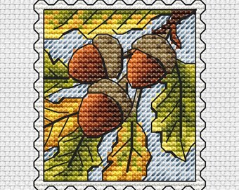 Acorns cross stitch pattern