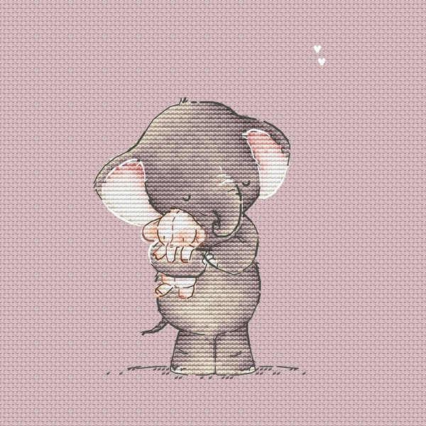 Süßer Elefant pdf Kreuzstichmuster Sofortiger Download Baby Elefant Kreuzstichvorlage von SVStitch