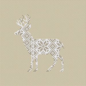 White Christmas Deer cross stitch pattern easy pattern Deer nordic cross stitch instant download pdf pattern deer by SVStitch