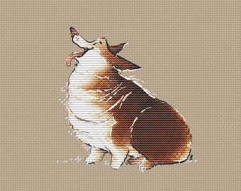 Corgi dog cross stitch pattern cute dog cross stitch Corgi cross stitch pattern by SVStitch