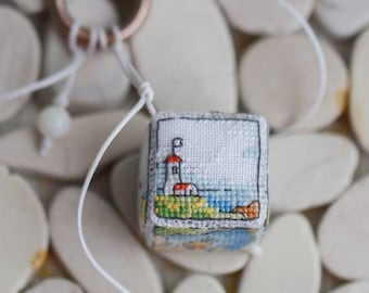 Miniature lighthouse cross stitch pattern