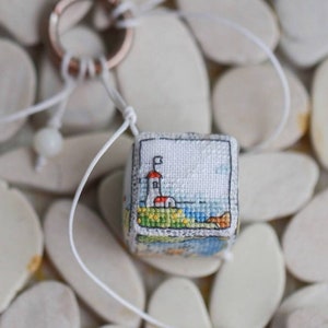 Miniature lighthouse cross stitch pattern