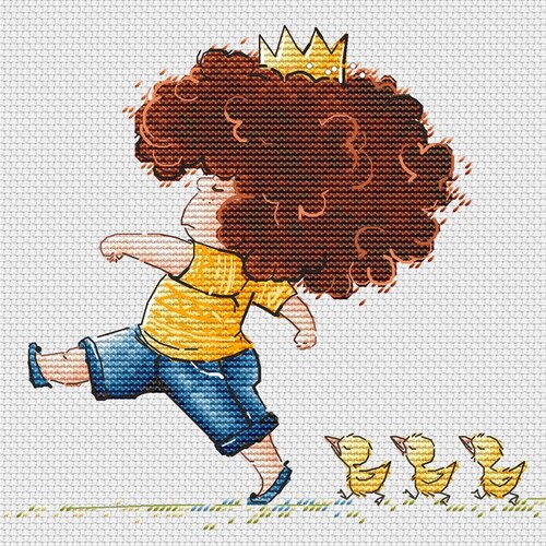 Curly Boy Cross Stitch Pattern King Cross Stitch Cute Boy Etsy