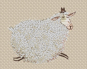 Mr. Sheep cross stitch pattern farm animal cross stitch sheep cross stitch pattern by SVStitch