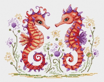 Seahorse cross stitch pattern
