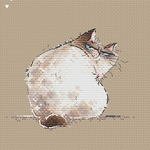 Fat thai cat cross stitch pattern