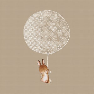 Conejito con globo blanco patrón punto de cruz Bebé nacido conejito punto de cruz acta de nacimiento patrón punto de cruz por SVStitch
