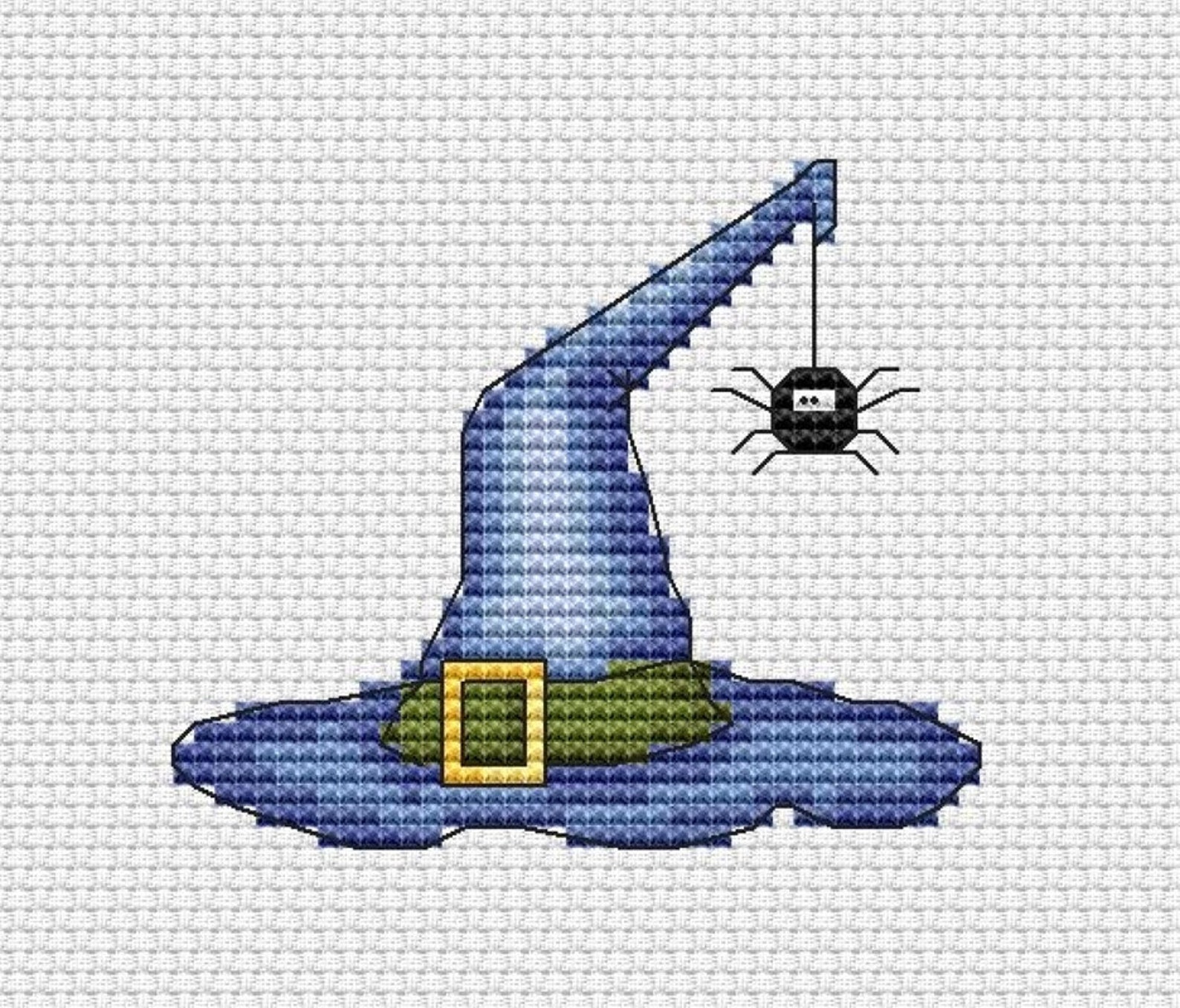 Witch hat cross stitch pattern Halloween room decor cross Etsy