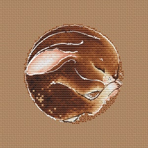 Chocolate bunny cross stitch pattern instant download pdf sleeping baby bunny cross stitch pattern by SVStitch