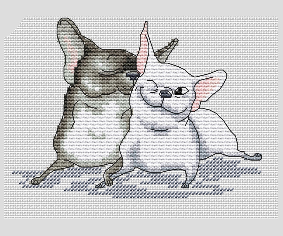 Pair of French Bulldogs Cross Stitch Pattern Etsy