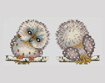 Owl ornament cross stitch pattern