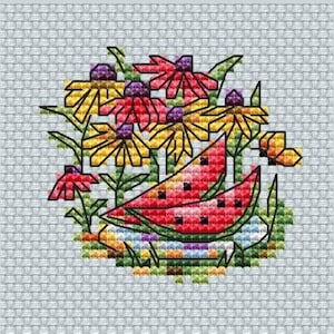 Echinacea flowers cross stitch pattern