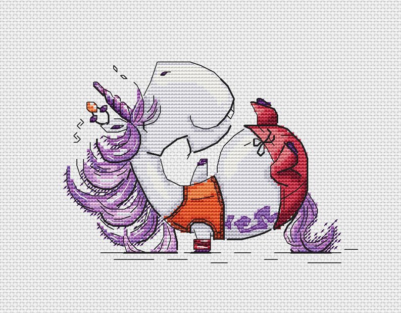 Dancing Unicorn cross stitch pattern break dancer cross stitch modern Unicorn cross stitch Unicorn embroidery pattern cute Unicorn pattern