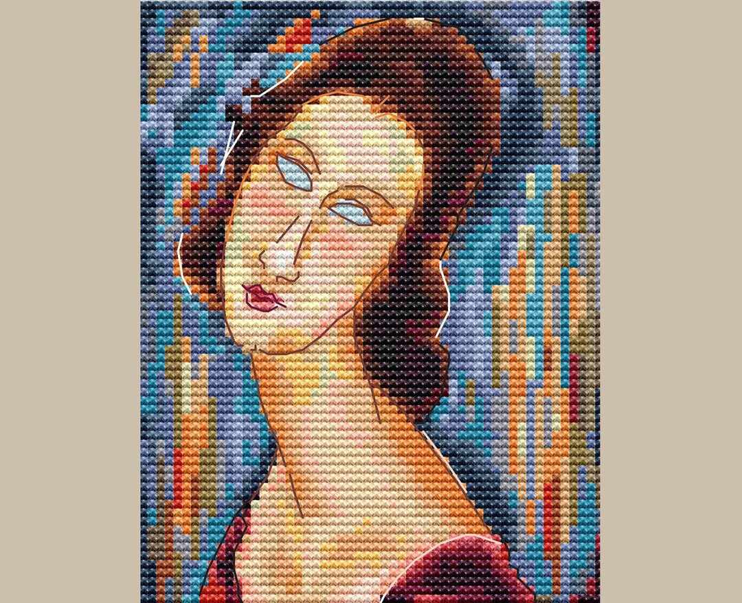 Woman Painting Cross Stitch Pattern - Etsy