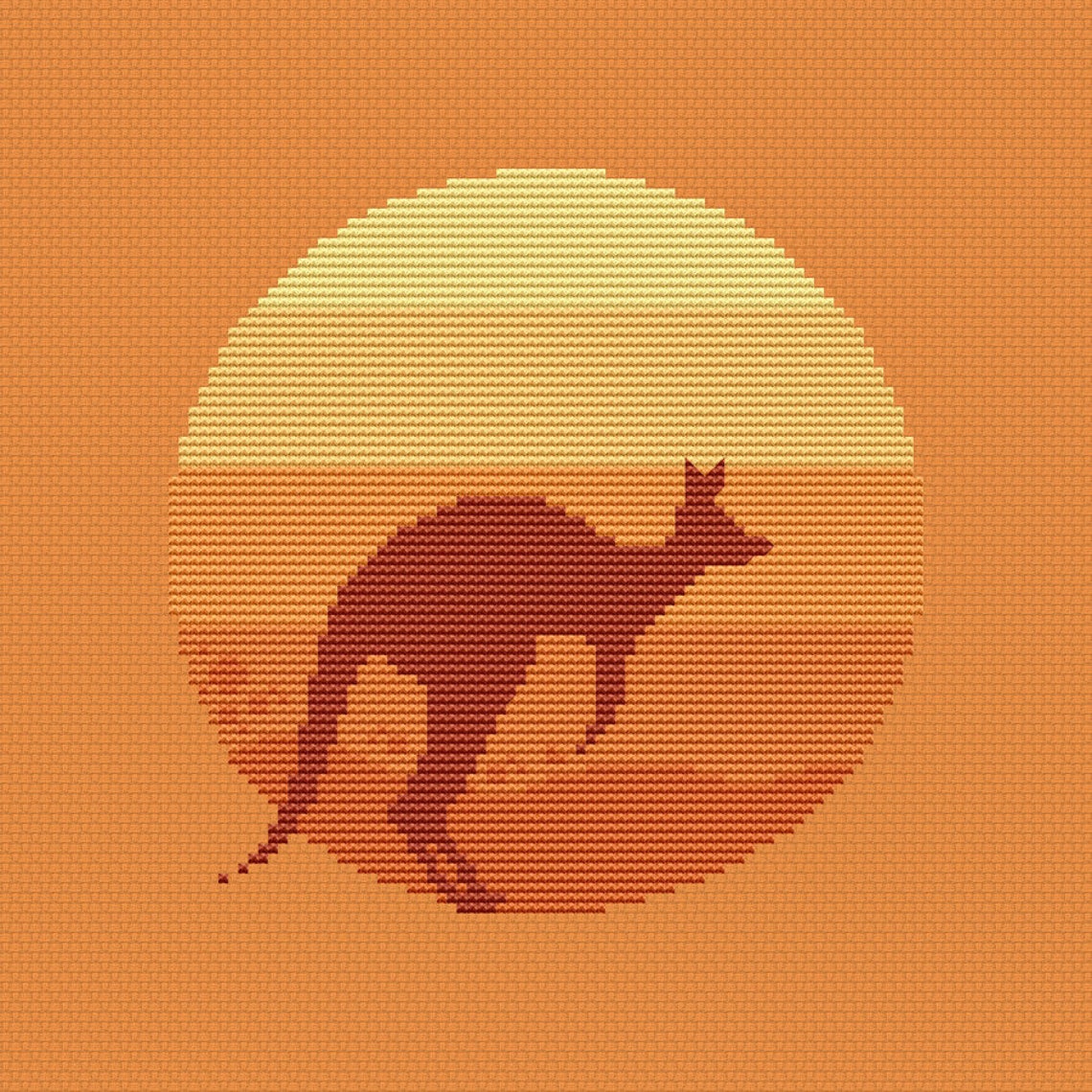 Kangaroo Cross Stitch Pttern Kangaroo Easy Cross Stitch Etsy