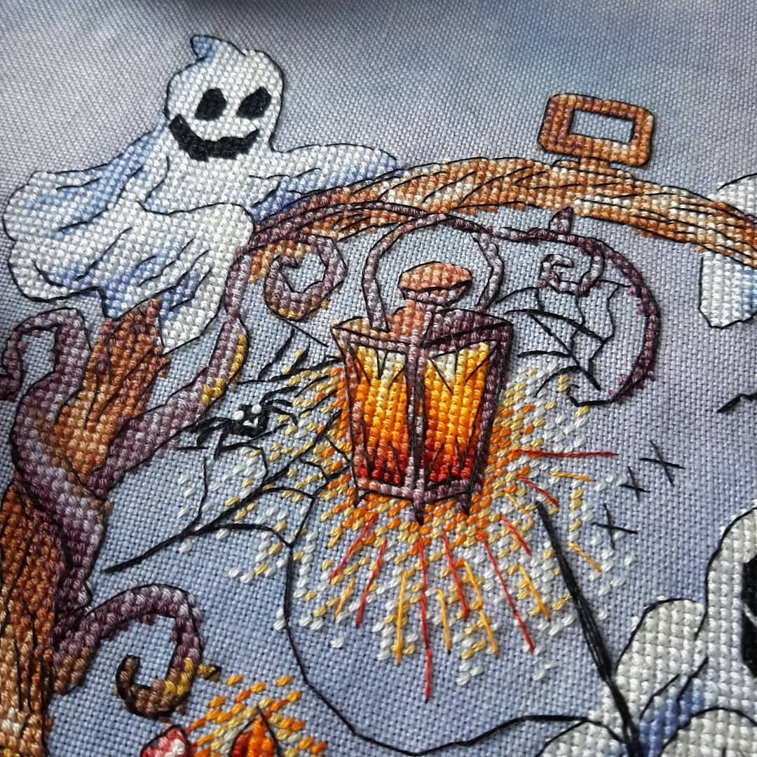Spooky ghosts cross stitch pattern Halloween cross stitch | Etsy