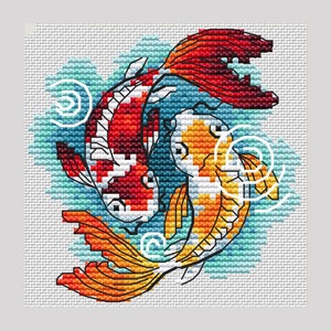 Koi carps cross stitch pattern