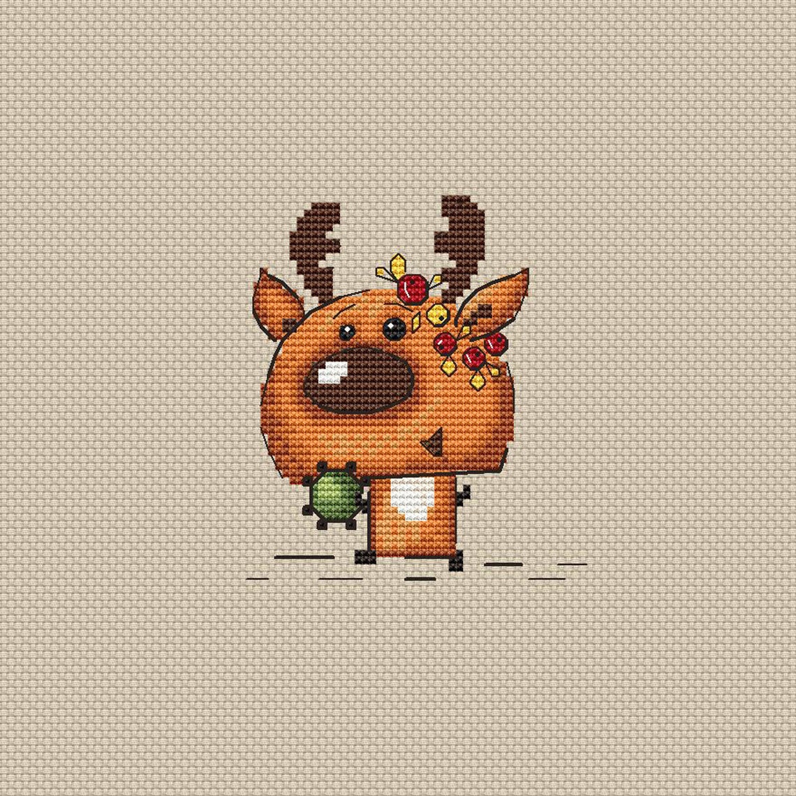 Dancing moose cross stitch pattern Christmas cross stitch | Etsy