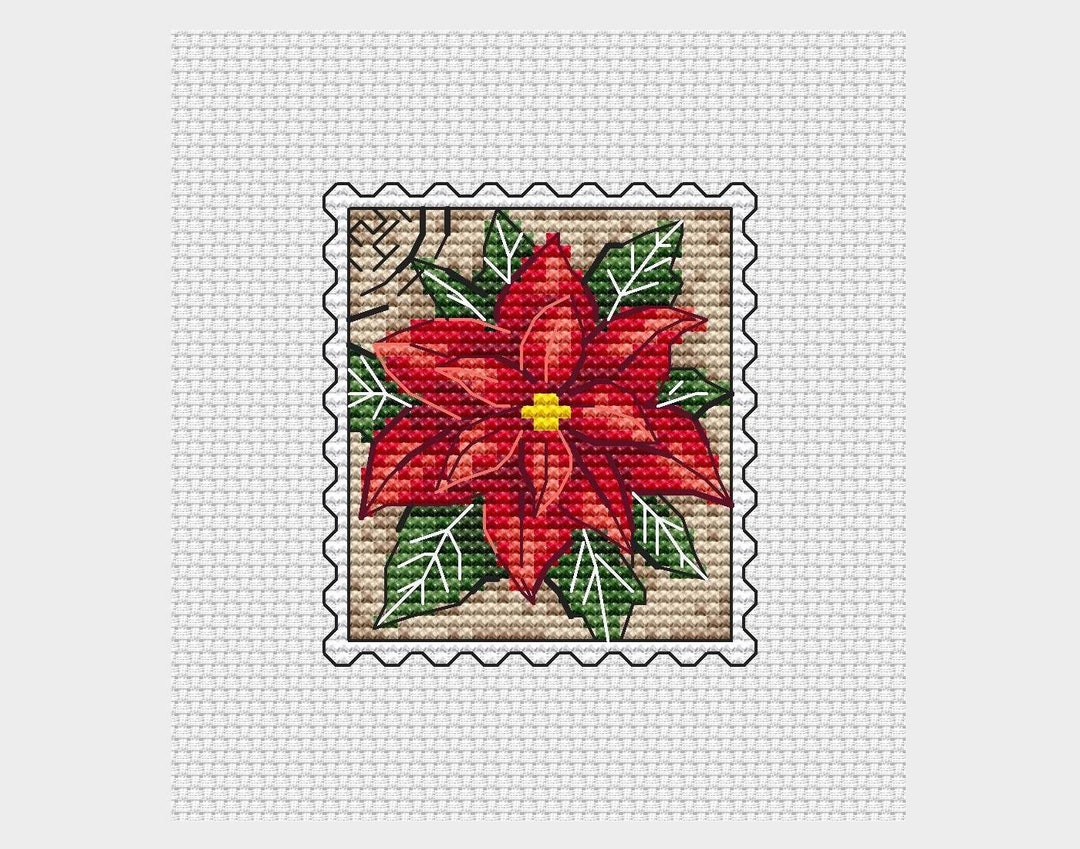 Poinsettia Cross Stitch Pattern Etsy