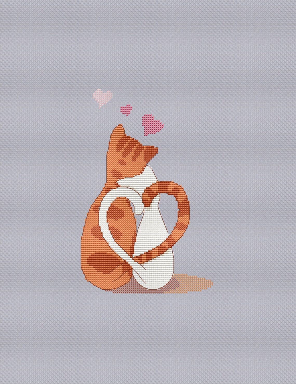 Cats in Love Cross Stitch Pattern Two Cats Cross Stitch Etsy