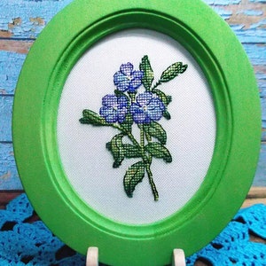 Periwinkle Cross Stitch Pattern Blue Flowers Cross Stitch Small Flowers ...