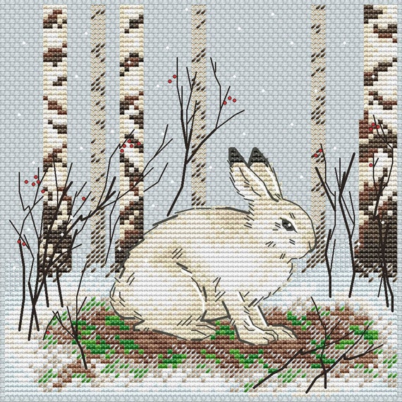 Cute Spring Easter Bunny Rabbit Cross Stitch Chart A