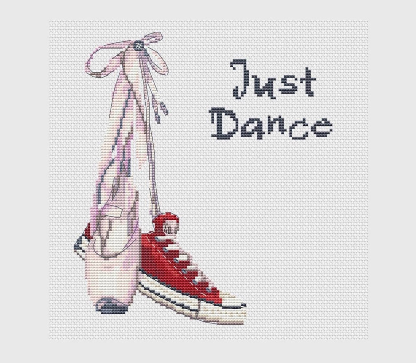 pair of shoes cross stitch pattern dance shoes instant download pdf ballet shoes cross stitch gift for dancer converse cross sti