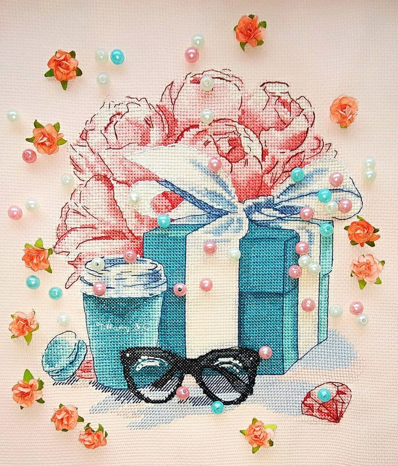 Blue Jewerly Box Cross Stitch Pattern Jewerly Cross Stitch Etsy