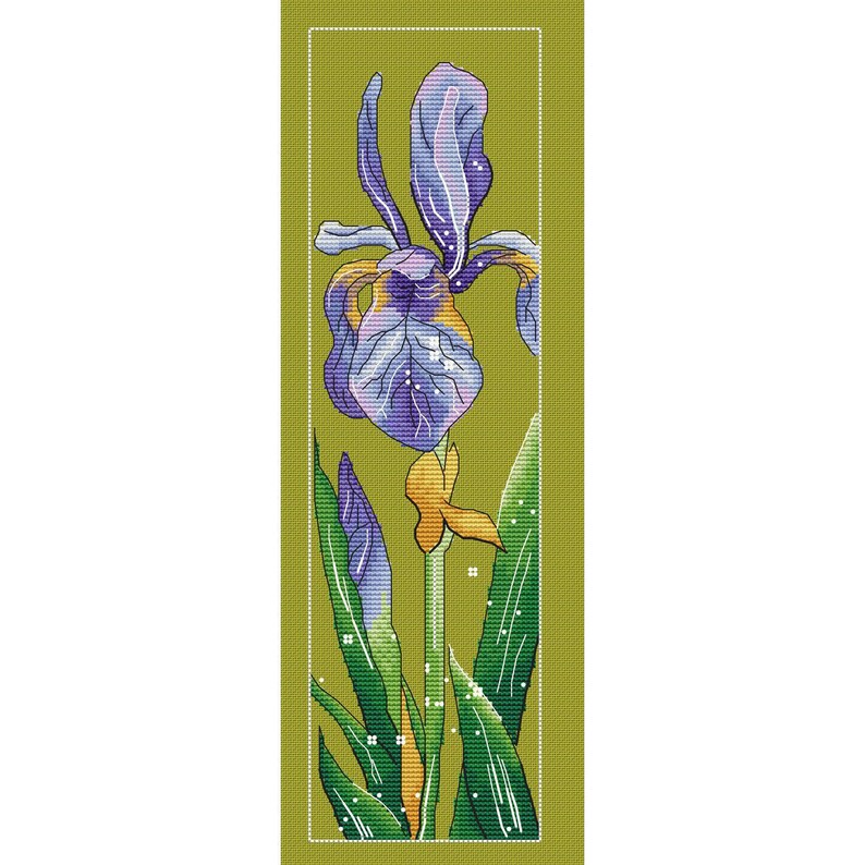 Purple Iris Cross Stitch Pattern Iris Flower Cross Stitch Etsy