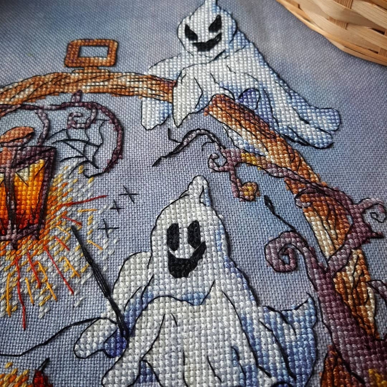 Spooky Ghosts Cross Stitch Pattern Halloween Cross Stitch | Etsy