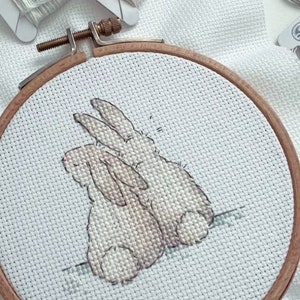 Pair of bunnies cross stitch pattern bunnies in love cross stitch image 7