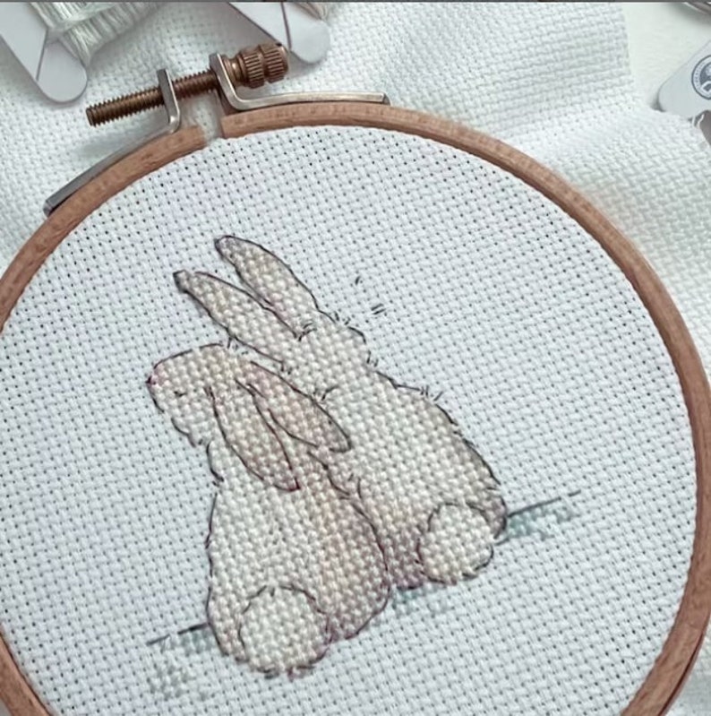 Pair of bunnies cross stitch pattern bunnies in love cross stitch image 7