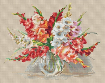 Schema punto croce bouquet di gladioli