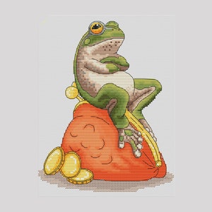 Money toad cross stitch pattern