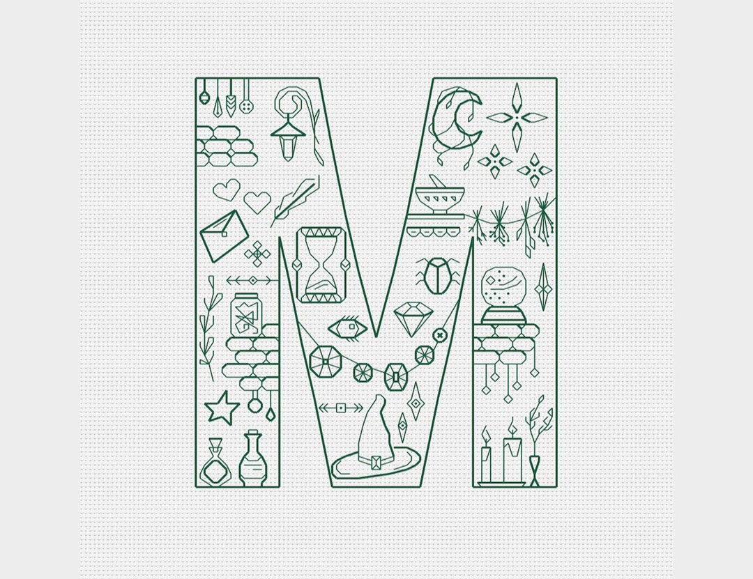 Letter M Cross Stitch Pattern Etsy