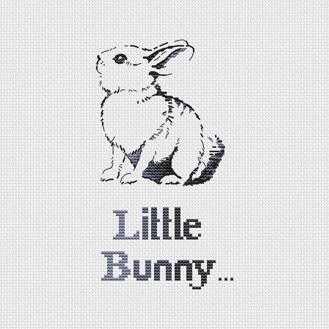 Little Gray Bunny Cross Stitch Pattern Easter Bunny Cross Stitch