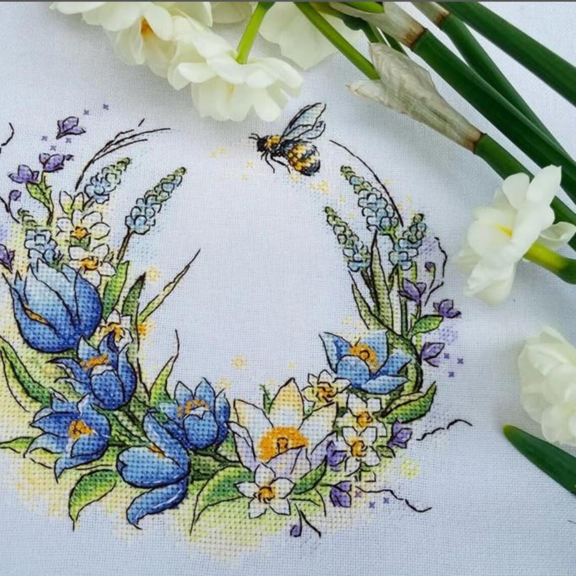 Spring Wreath Cross Stitch Pattern - Etsy