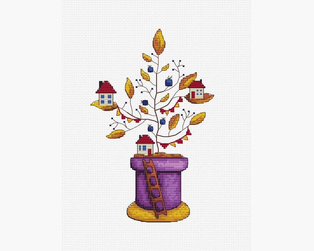 House on the Tree Cross Stitch Pattern - Etsy