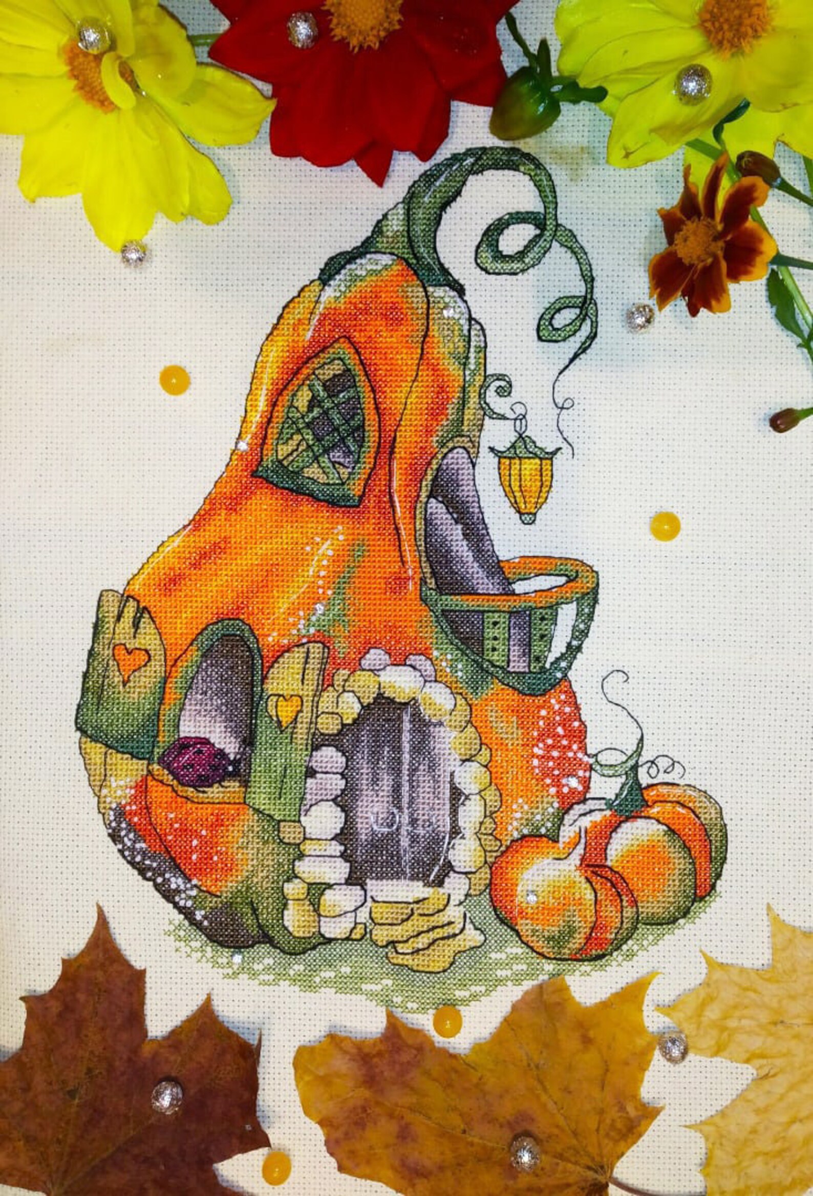 Cross Stitch Pumpkin House Cross Stitch Fantasy House | Etsy
