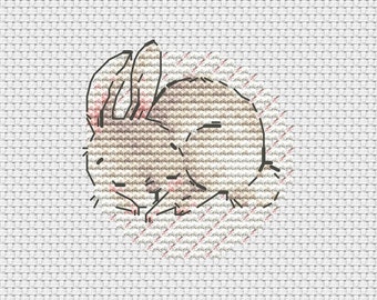 Cute sleeping bunny cross stitch pattern sleeping baby cross stitch