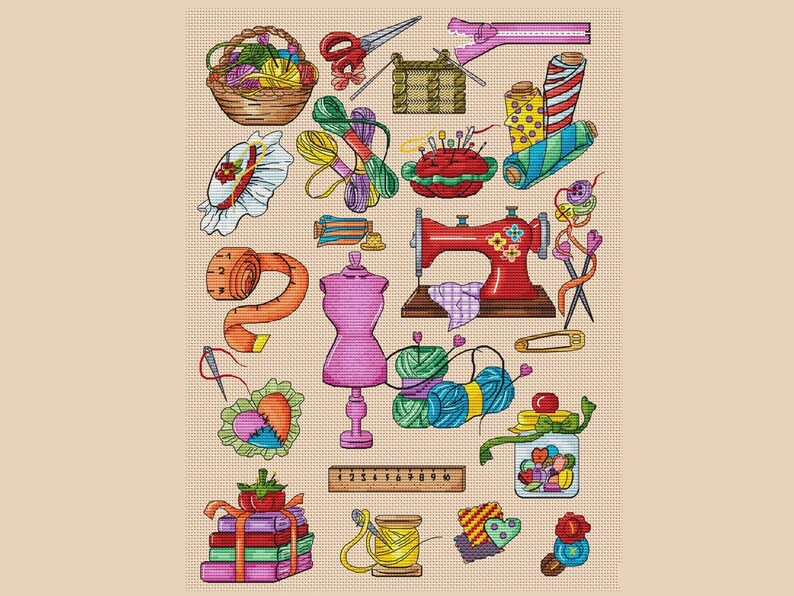 Needlework Cross Stitch Pattern Sewing Sampler Etsy