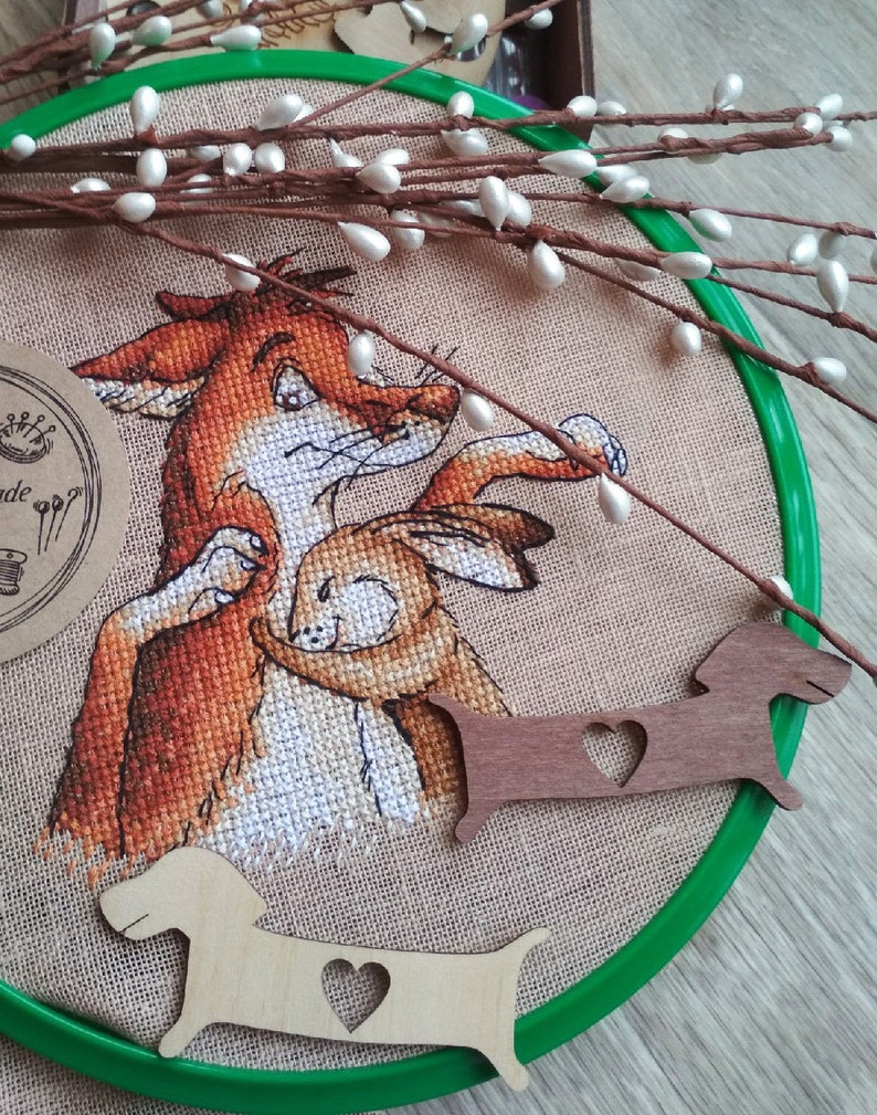 Fox and Bunny Cross Stitch Pattern Fox Cross Stitch Rabbit - Etsy