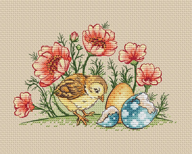 Chick cross stitch pattern Easter cross stitch pattern chick Etsy