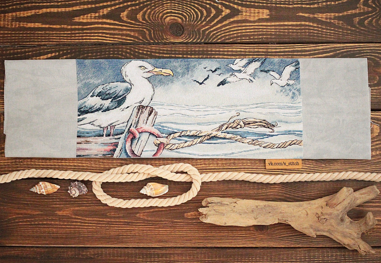 Albatross Cross Stitch Pattern Sea Bird Cross Stitch Stormy Sea Cross ...