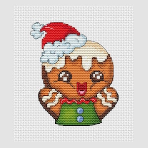 Happy gingerbread cross stitch pattern