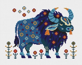 Kruissteekpatroon stier